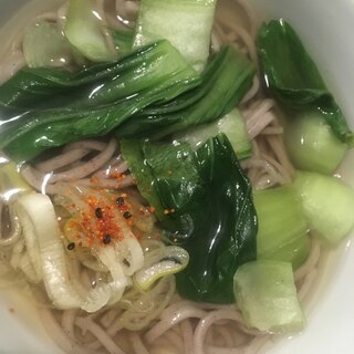 チンゲン菜のかけそば